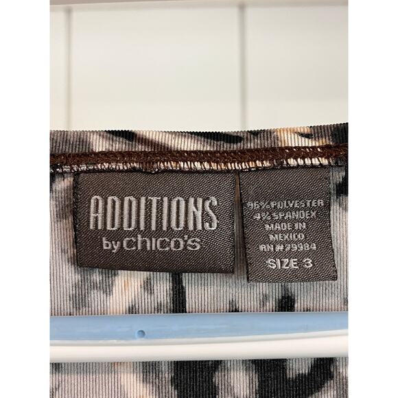 Additions by Chico’s Blouse Size 3 Abstract Floral Print Stretch Tunic - Picture 5 of 8